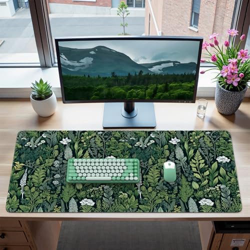 iCasso Desk Mat, Big Desk Pad,XXL Gaming Mouse Pad, Dark Green