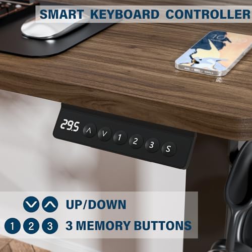 Kingant Standing Desk, 35x20 Inch Electric Height Adjustable Computer Desk