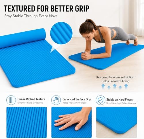Extra Thick Yoga Mat, High Density Non-Slip Exercise Mat