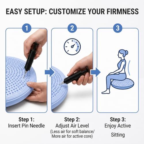 Hanstuten Wobble Seat Cushion Balance Disc - Rubber Wiggle Seat for Active Sitting, Office Desk Chair, and Core Strength Training