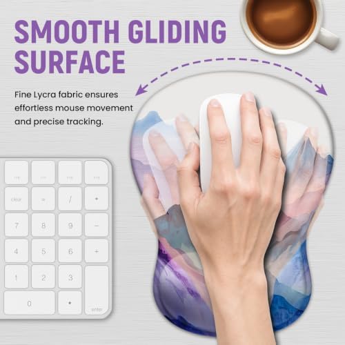 Ergonomic Mouse Pad with Wrist Rest, Gel Wrist Support, Peaks