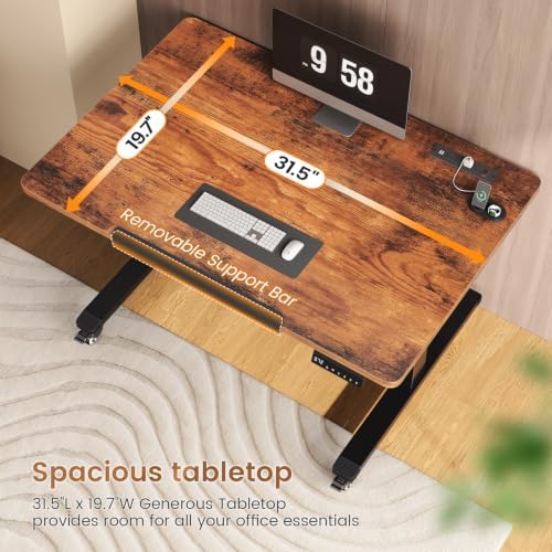 SEDETA 31.5 Inches Electric Standing Desk, 180° Tiltable Mobile Rising