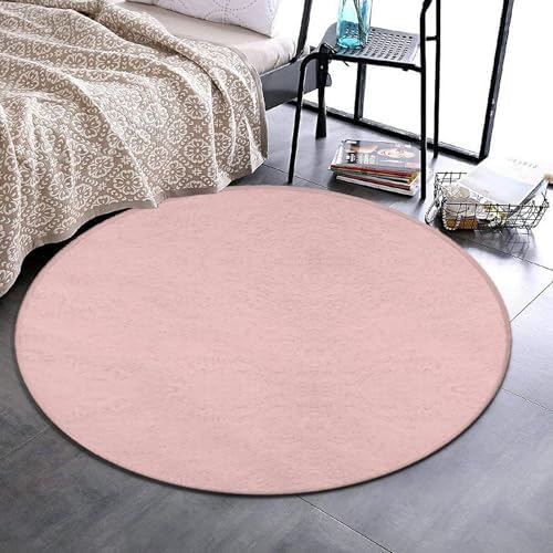 Highly Premium Quality Floor Mat, Office Chair Decor Mat, Room Sofa Yoga Soft Round Carpet Pink, 60inch