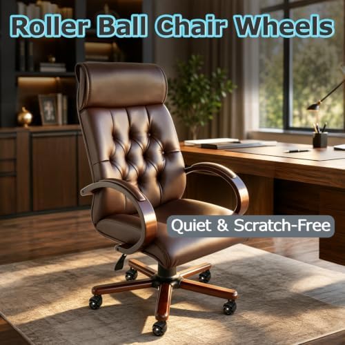 Office Chair Wheels, 2 Inch Heavy Duty Roller Chair Wheels for Hardwood Floor, 11x22mm Universal Fit, Silent & Scratch-Free, Set of 5 Replacement Wheel Casters for Office Chair Desk Chair Gaming Chair