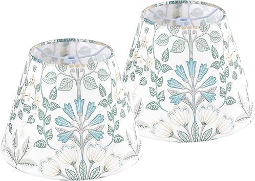 GO&SO Small Printed Floral Lamp Shades Set of 2,5"×9"×6.4" Art Decor Shade