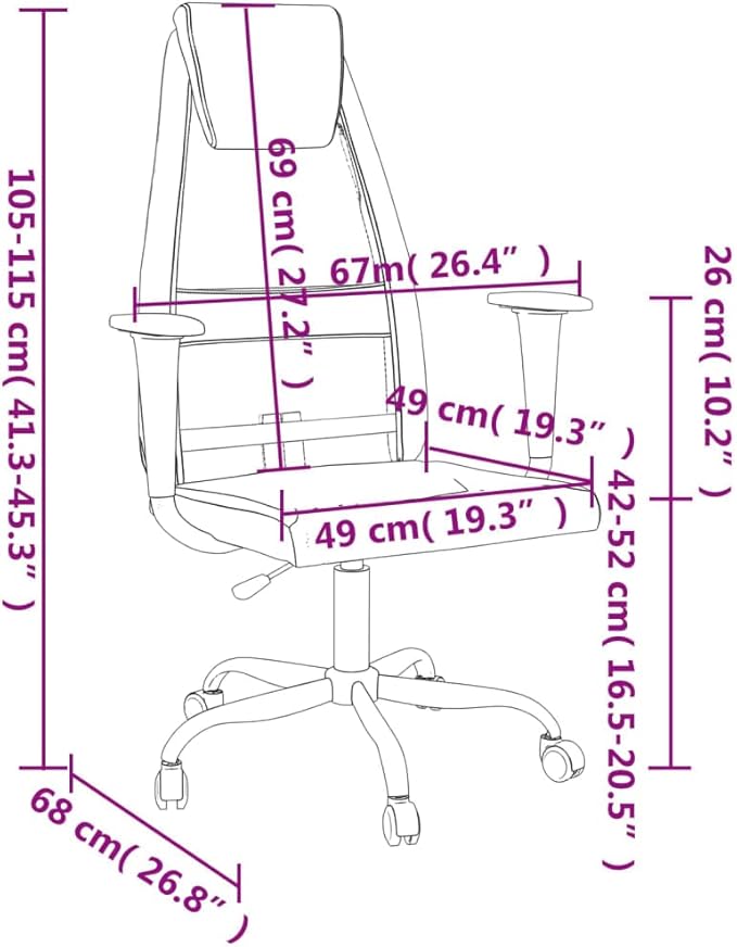 Ergonomic Office Chair with Breathable Mesh for Home Office, Height Adjustable Chair with Rolling Wheels and Sturdy Frame