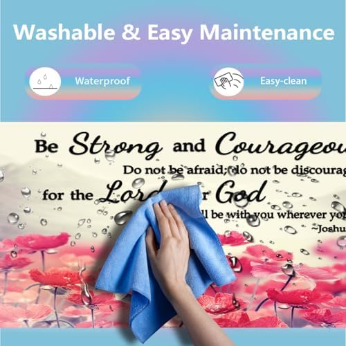 Be Strong and Courageous Joshua 1:9 Large Mouse Pad, Pink Lotus Desk Mat