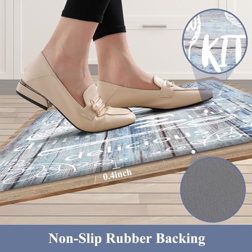 HEBE Anti Fatigue Kitchen Rugs Set of 2, Cushioned Kitchen Mats for Floor
