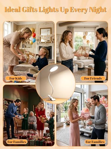 Clip on Light,10 Colors RGB Desk Lamp with Clamp,10 Dimmable Reading Lamp