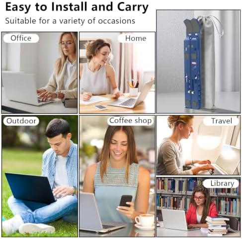 Laptop Stand, Computer Tablet Stand, Adjustable Aluminum Foldable Portable Laptop Holder Riser, Compatible with MacBook Air Pro, Lenovo, HP, Dell, More 10-15.6” Laptops and Tablets (Blue)
