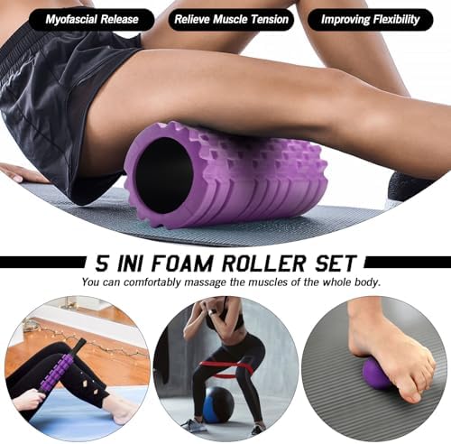 5 in 1 Foam Roller Set High Density Patented Foam Roller for Exercise