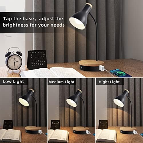 LALISU Metal Desk Lamp Wireless Charging Table Lamp Touch Reading Lights
