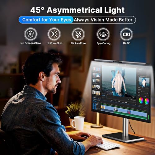 Syrinx LED Monitor Light Bar, 16.7" Computer Monitor Lamp with Backlight