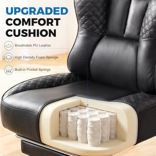 COMHOMA Big and Tall Gaming Chair with Footrest Ergonomic Office Chair