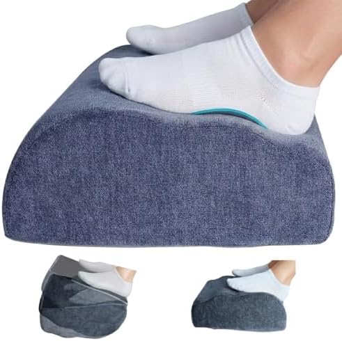 Foot Rest Under Desk for Office, Ergonomic Footrest, 2 Height Levels, Rocking Foot Stool Under Desk, Comfortable Foam Desk Foot Rest for Home Office, Gaming and Work (Denim Blue)