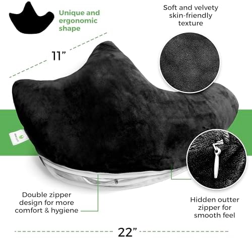 Rotator Cuff Pillow Side-Sleeper Shoulder Arm Support, Washable Cover Black