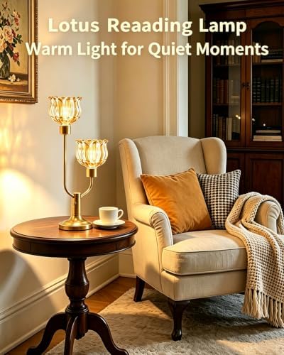 Lightdot Mid Century Modern Table Lamp Dimmable Vintage Gold Glass Lamp