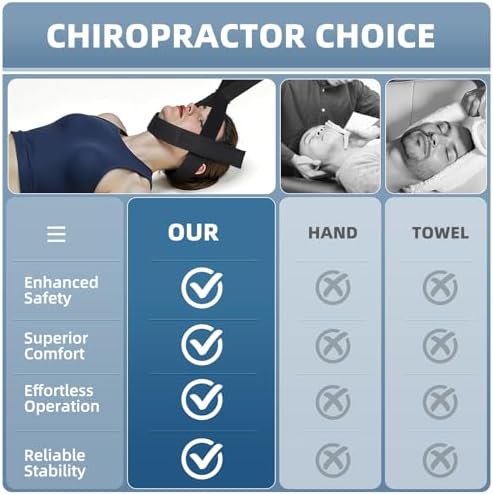Y Neck Strap Stretcher & Cervical Traction Device for Neck Pain Relief – Manual Spine Decompression Tool with Chin Strap, Neck Stretcher Strap for Chiropractic Adjustments & Posture Correction