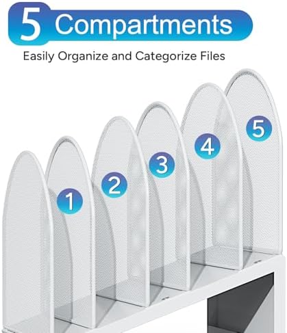 gianotter Desktop File Organizer with 5 Compartments