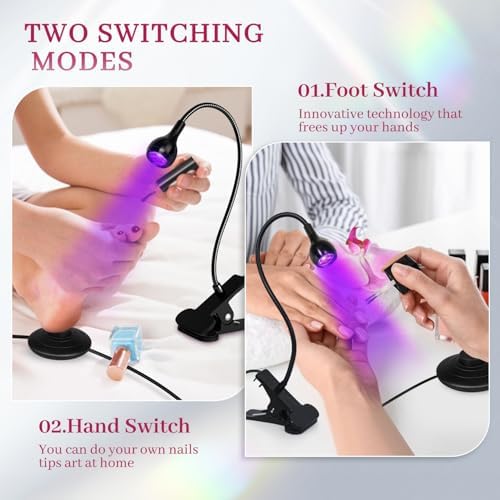 krofaue UV LED Nail Lamp - Curing Light Foot Control UV Nail Dryers