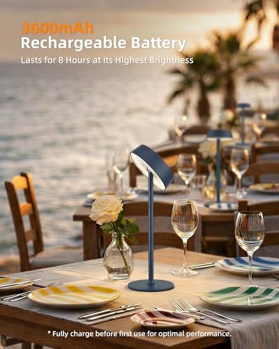 EZVALO Cordless Lamp, Rechargeable Table Lamp, Battery Operated