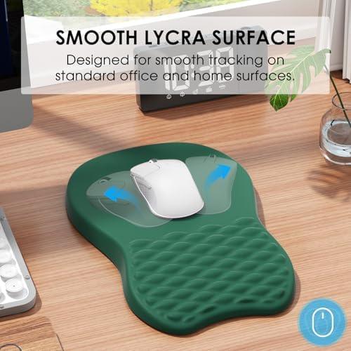 MROCO Ergonomic Mouse Pad with Wrist Support, 11.8 x 7.8 in, Forest Green