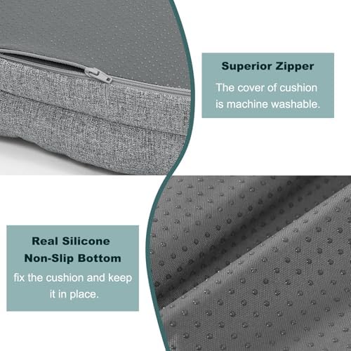 baibu Patented Dining Chair Cushions, 2 Pack, 16.5 x 16.5 x 3.5 in, Grey