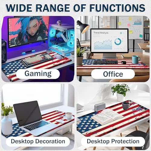Mouse Pad Gaming - Desk Mat for Keyboard and Mouse - Large Mouse Pad for Desk, Mousepad (35.4" X 15.7") with Non-Slip Base, Desks Pad Mat Office and Home