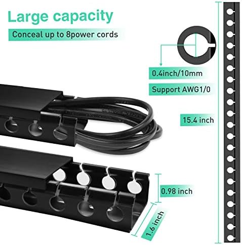 ENONCI Cable Raceway 31in Wire Covers Under Desk Cable Management 2-Pack