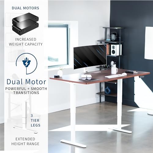 VIVO Dark Walnut 71 x 36 in Standing Desk, DESK-KIT-2W7D-36