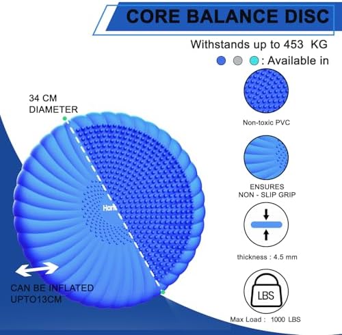 Wobble Cushion Core Balance Disc, Wiggle Seat with Inflation Pump