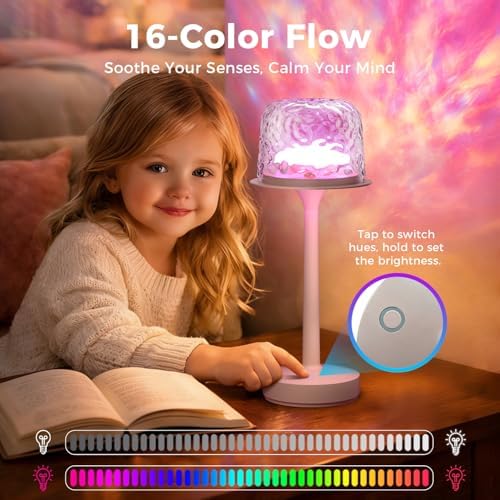 2-Pack Waterproof Shower Lamp Rechargeable LED Ocean Projector