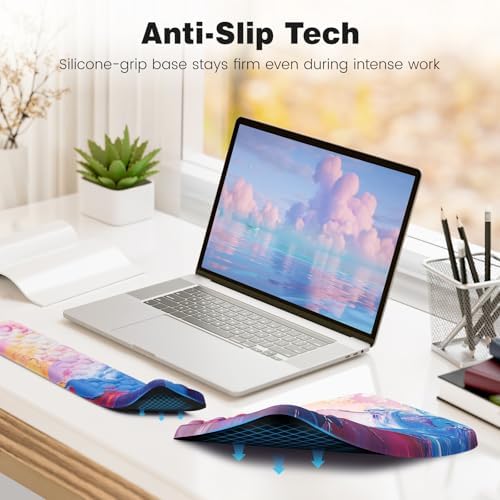 Ospelelf Ergonomic Wrist Rest for Computer Keyboard Pad, Large Arm Rest Wrist Support for Mouse, Relieve Wrist Pain, Multicolored