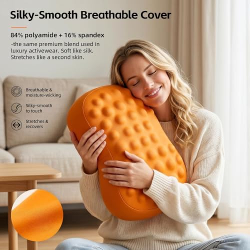 Foot Rest Under Desk, Memory Foam Ergonomic Footrest, Orange