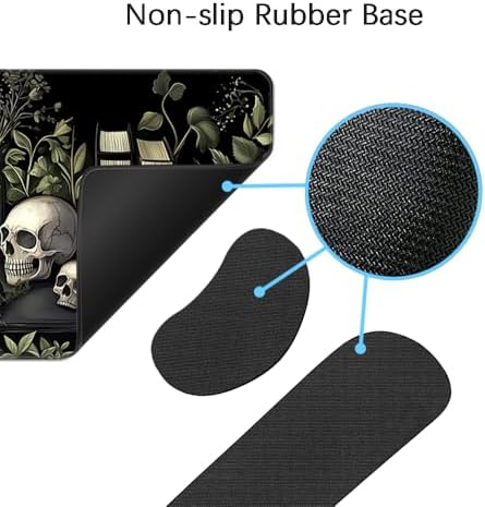 MIBITRI Keyboard Mouse Pad Set, Extended Gaming Mouse Pad+Ergonomics Keyboard Wrist Rest Support, Memory Foam, Easy Typing Pain Relief, 4Pcs XXL Ultra Thick Desk Mat, Dark Academia