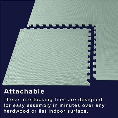 We Sell Mats 3/8" Thick Multipurpose EVA Foam Exercise Floor Mat, Interlocking Tiles, Anti-Fatigue for Home or Gym