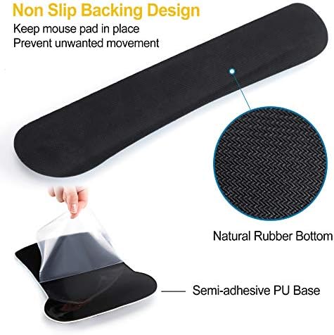 ToLuLu Keyboard Mouse Pad Wrist Rest Set, Gel Ergonomic Mouse Pads for Computer Laptop Office Home, Comfortable Mousepad Keyboard Wrist Support Memory Foam for Easy Typing Pain Relief, Nice Sunflower