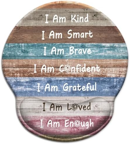 LIMKRIAN Inspirational Ergonomic Mouse Pad with Wrist Rest, 9.8 x 8.6 in
