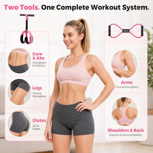 Pedal Resistance Bands with Handles & Figure 8 Full Body Exercise Set