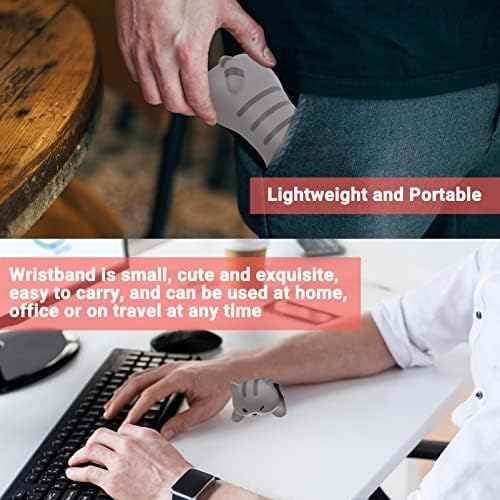 Small Wrist Rest Mouse Pad, Mini Cute Ergonomic Cartoon Mousepad Memory Foam Design Animal Shape Wrist Support Pillow Rest Cushion Mat for Office Computer Laptop(Cat)