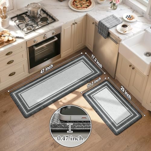 KIMODE Anti Fatigue Kitchen Mat for Floor,Farmhouse Kitchen Rugs Non Slip