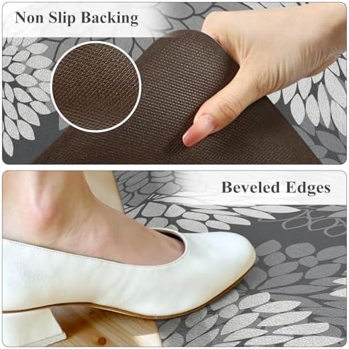 KIMODE Anti Fatigue Mats for Kitchen Floor Cushioned Kitchen Rugs Sets of 2