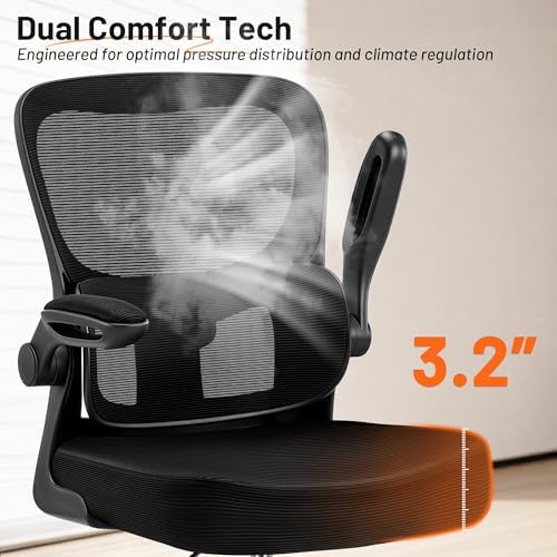 AreShark Drafting Chair - Ergonomic Tall Office Chair with Lumbar Support and Flip-up Armrests - High Standing Desk Chair Breathable Mesh with Adjustable Footrest Ring and Height for Home Office