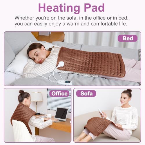 Heating Pad,Electric Heating Pads,Heating Pad for Back,Brown,24x20 Inch