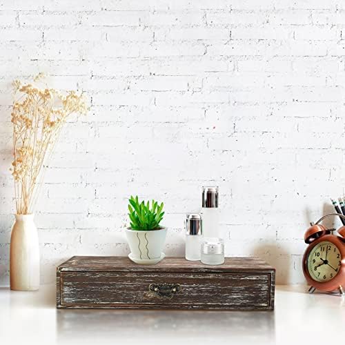 Wooden Drawers Organizer Box Solid Farmhouse Retro Desktop Storage Box