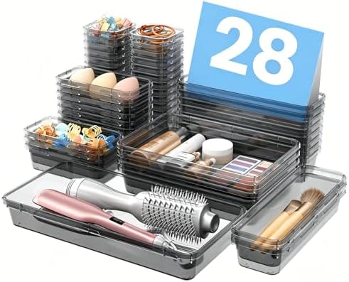 A-LuGei 【Military Grade】 Drawer Organizer for Vanity Bathroom Makeup Desk
