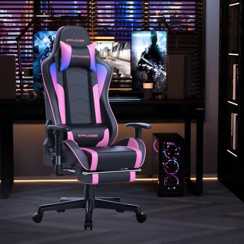 GTPLAYER Gaming Chair with Footrest Speakers Video Game Chair Bluetooth Music Heavy Duty Ergonomic Computer Office Desk Chair