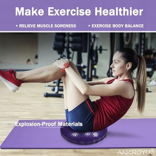 Air Stability Wobble Cushion, Core Balance Disc Trainer, Wiggle Seat to Improve Sitting Posture & Attention (Purple)