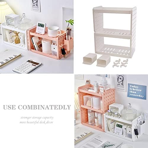 Lae Nuvole 3-Tier Desktop Organizer Shelf with Pen Holder, White