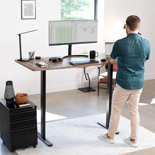VIVO Reclaimed Wood 71 x 30 in Standing Desk, DESK-KIT-0B7P